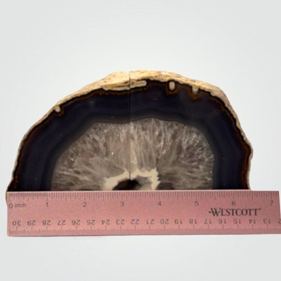 Crystal Bookends, Agate, Geode Center, Natural Home, Mindful Gift, Crystal Lover - Picture 9 of 16